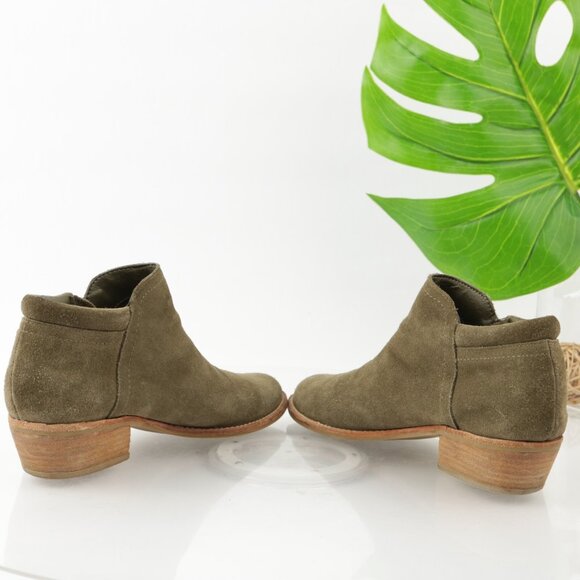 Steve Madden Womens Tobii Boot Size 6.5 Olive Suede Block Heel Bootie Comfy - Picture 6 of 13